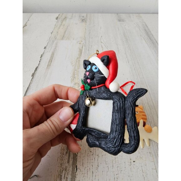 Vintage cat picture ornament tabby‎ black Xmas tree - Picture 4 of 7
